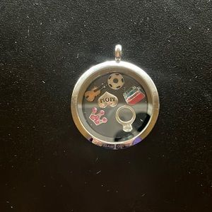 Origami owl pendant with charms